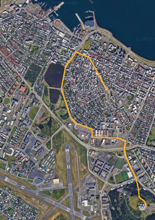 Carte de la marche Hallgrímskirkja til Perlan